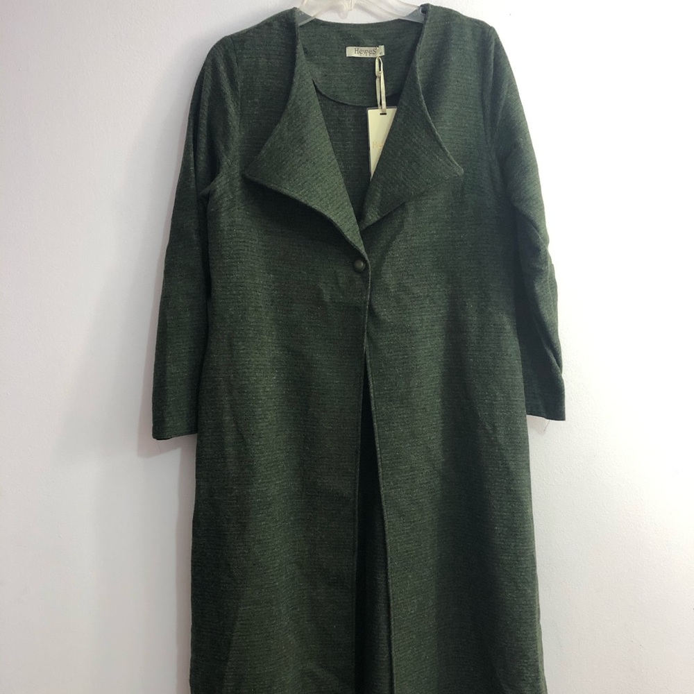 Wool Blend long women Coat  olive green NWT size M